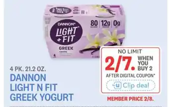 Kings Food Markets DANNON LIGHT N FIT GREEK YOGURT offer