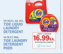 Kings Food Markets TIDE LIQUID LAUNDRY DETERGENT 45-76 CT. PKG offer