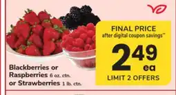 ACME Blackberries or Raspberries 6 oz. ctn. or Strawberries 1 lb. ctn offer