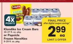 ACME Klondike Ice Cream Bars 16-27 fl. oz. pkg. or Popsicle Frozen Novelties 9-29 fl. oz. pkg offer