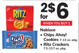 ACME Nabisco Chips Ahoy! Cookies 7-13 oz. pkg., Ritz Crackers 7.5-13.7 oz. pkg offer