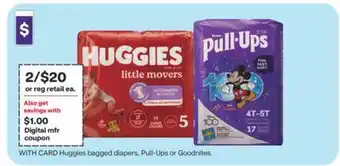 CVS Huggies bagged diapers, Pull-Ups or Goodnites offer