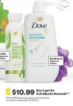CVS Dove body wash pump 30-30.6 oz or premium body wash 17.5-18.5 oz offer