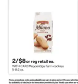 CVS Pepperidge Farm cookies 5-8.6 oz offer
