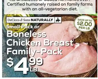 DeCicco & Sons Boneless Chicken Breast Family-Pack offer