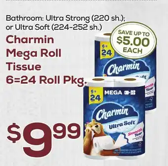 DeCicco & Sons Charmin Mega Roll Tissue 6=24 Roll Pkg offer