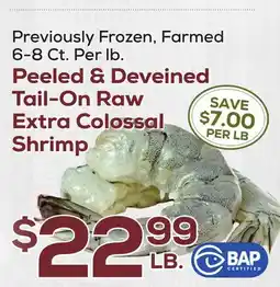 DeCicco & Sons Tail-On Raw Extra Colossal Shrimp offer