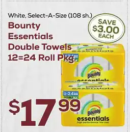 DeCicco & Sons Bounty Essentials Double Towels 12=24 Roll Pkg offer