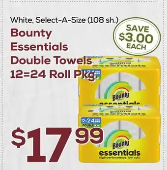 DeCicco & Sons Bounty Essentials Double Towels 12=24 Roll Pkg offer