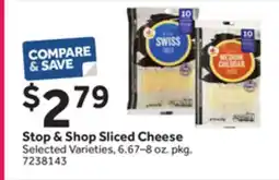 Stop&Shop Stop & Shop Sliced Cheese offer