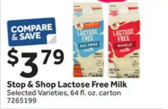 Stop&Shop Stop & Shop Lactose Free Milk offer