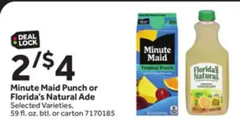Stop&Shop Minute Maid Punch or Florida's Natural Ade offer