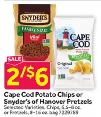 Stop&Shop Cape Cod Potato Chips or Snyder's of Hanover Pretzels offer