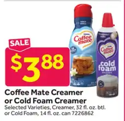 Stop&Shop Coffee Mate Creamer or Cold Foam Creamer offer