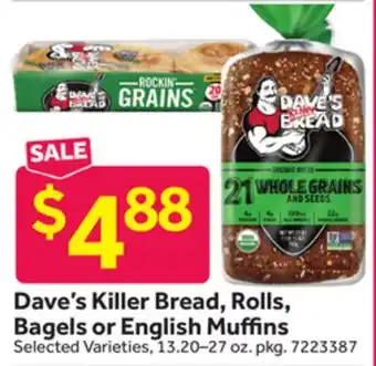 Stop&Shop Dave's Killer Bread, Rolls, Bagels or English Muffins offer