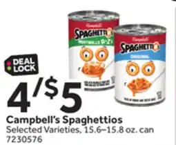 Stop&Shop Campbell's Spaghettios offer