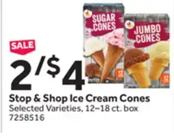 Stop&Shop Stop & Shop Ice Cream Cones offer