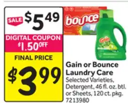 Stop&Shop Gain or Bounce Laundry Care offer