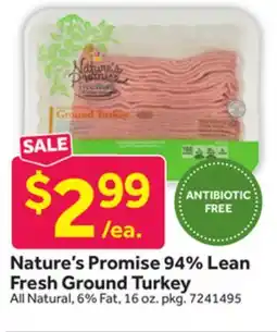 Stop&Shop Nature's Promise 94% Lean Fresh Ground Turkey offer