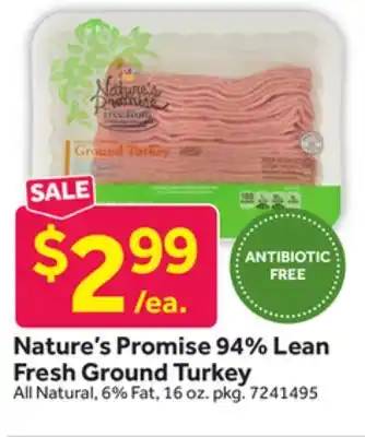 Stop&Shop Nature's Promise 94% Lean Fresh Ground Turkey offer
