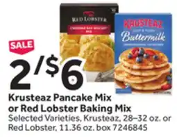 Stop&Shop Krusteaz Pancake Mix or Red Lobster Baking Mix offer