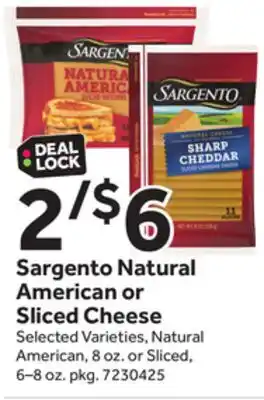 Stop&Shop Sargento Natural American or Sliced Cheese offer