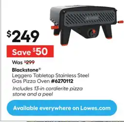 Lowe's Leggero Tabletop Stainless Steel Gas Pizza Oven offer