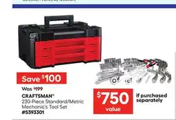 Lowe's 230-Piece Standard/Metric Mechanic's Tool Set offer