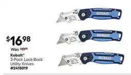 Lowe's Kobalt 3-Pack Lock-Back Utility Knives offer