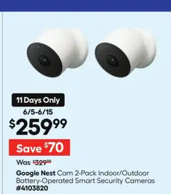 Lowe's Cam 2-Pack Indoor/Outdoor Battery-Operated Smart Security Cameras offer