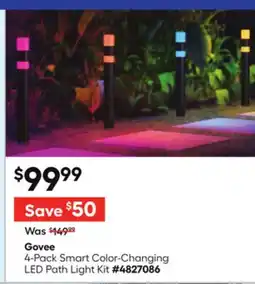 Lowe's 4-Pack Smart Color-Changing LED Path Light Kit offer