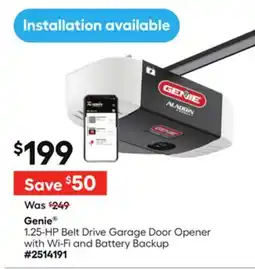 Lowe's 1.25-HP Belt Drive Garage Door Opener with Wi-Fi and Battery Backup offer