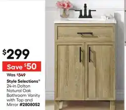 Lowe's 24-in Dolton Natural Oak Bathroom Vanity with Top and Mirror offer