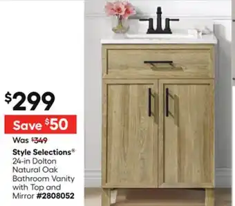 Lowe's 24-in Dolton Natural Oak Bathroom Vanity with Top and Mirror offer