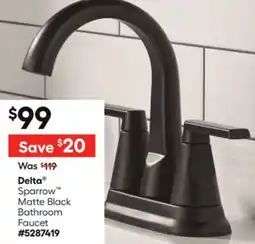 Lowe's Sparrow Matte Black Bathroom Faucet offer