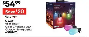 Lowe's 48-ft Smart Color-Changing LED Outdoor String Lights offer