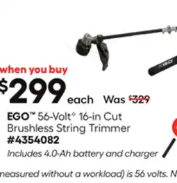 Lowe's 56-Volt✧ 16-in Cut Brushless String Trimmer offer