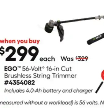 Lowe's 56-Volt✧ 16-in Cut Brushless String Trimmer offer