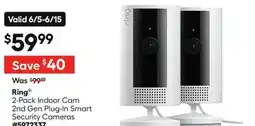 Lowe's Ring 2-Pack Indoor Cam 2nd Gen Plug-In Smart Security Cameras offer