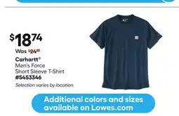 Lowe's Men's Force Short Sleeve T-Shirt offer