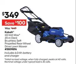 Lowe's 40-Volt Max 20-in Deck Brushless Self- Propelled Rear-Wheel Drive Lawn Mower offer