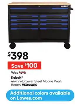 Lowe's 46-in 9-Drawer Steel Mobile Work Bench offer