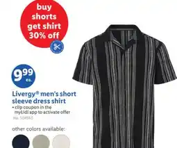 Lidl Livergy men's short sleeve dress shirt offer