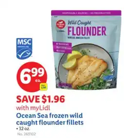 Lidl Ocean Sea frozen wild caught flounder fillets offer