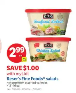 Lidl Reser's Fine Foods salads offer