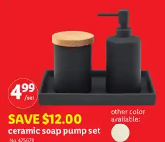 Lidl ceramic soap pump set offer
