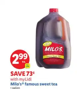 Lidl Milo's famous sweet tea offer