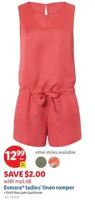 Lidl Esmara ladies' linen romper offer