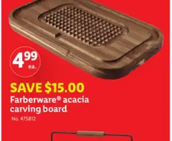 Lidl Farberware acacia carving board offer