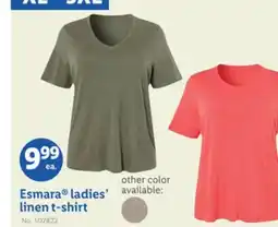 Lidl Esmara ladies' linen t-shirt offer
